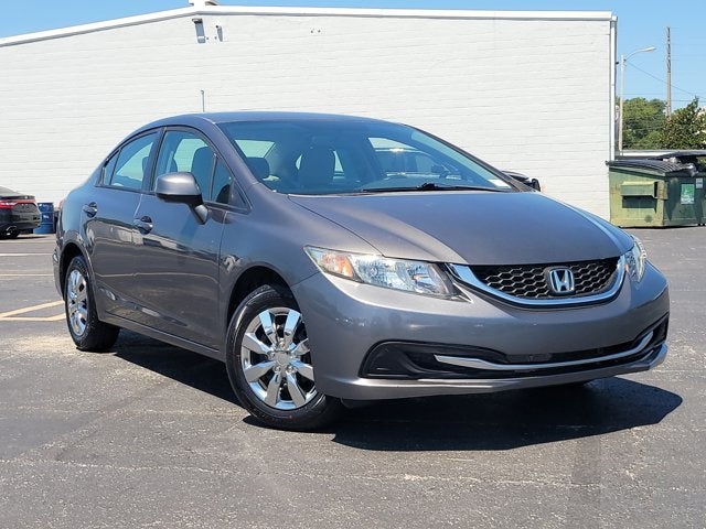 2013 Honda Civic Sdn LX in Gray — front three-quarter view